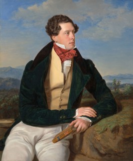 The Actor Maximilian Korn in a Landscape, 1828, Ferdinand Georg Waldmüller, Austrian, 1793-1865,