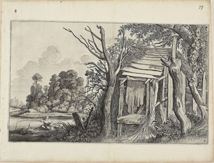 Dilapidated Hut, Plate 4 from Landscapes, c. 1646, Jan van de Velde II (Dutch, c. 1593-1641), after