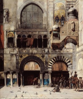 Circassian Cavalry Awaiting their Commanding Officer at the Door of a Byzantine Monument, Memory of