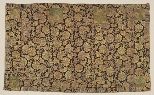 Kesa, 17th century, Edo period (1615–1868), Japan, Silk and gilt-paper strip, twill and satin