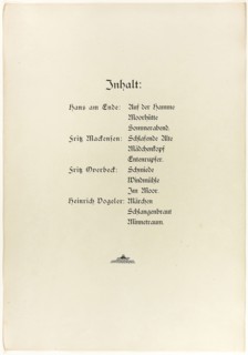 Portfolio, title page and colophon for Vom Weyerberg, 1895, Heinrich Vogeler (German, 1872-1942),
