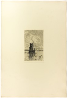 Peat Boat on the Hamme River, 1895, Hans am Ende, German, 1864-1918, Germany, Etching on cream wove