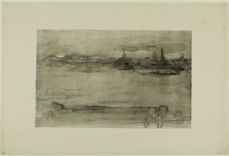 Early Morning, 1878, James McNeill Whistler, American, 1834-1903, United States, Lithotint with