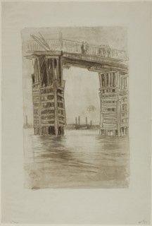 The Tall Bridge, 1878, James McNeill Whistler, American, 1834-1903, United States, Lithotint, in