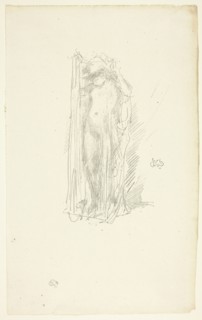 Model Draping, probably 1889, James McNeill Whistler, American, 1834-1903, United States, Transfer