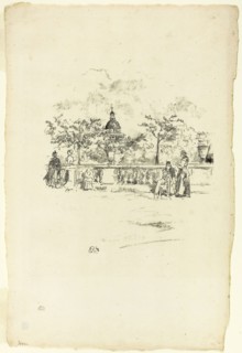 The Pantheon, from the Terrace of the Luxembourg Gardens, 1893, James McNeill Whistler, American,