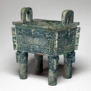 Rectangular Cauldron, Shang dynasty ( about 1600–1046 BC ), 12th/11th century B.C., China, Bronze,