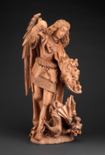 Saint Michael and the Devil, 1475/1500, Spanish, Seville, Poplar, formerly polychromed and gilded,