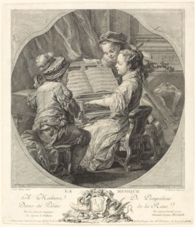 Allegory of Music, 1756, Etienne Fessard (French, 1714-1777), after Carle Van Loo (French,