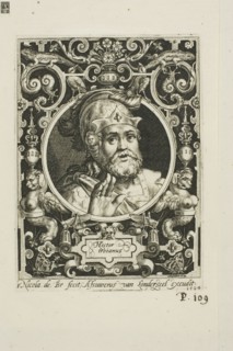 Hector of Troy, plate one from The Nine Worthies, 1594, Nicolaes de Bruyn (Flemish, 1571-1656),