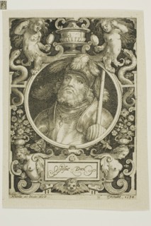 Joshua, plate four from The Nine Worthies, 1594, reworked second state, Nicolaes de Bruyn (Flemish,
