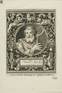 King David, plate five from The Nine Worthies, 1594, Nicolaes de Bruyn (Flemish, 1571-1656),