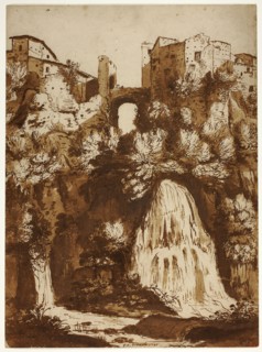 View of Tivoli with the Bridge Over the Anio Waterfall, 1620, Cornelis van Poelenburgh, Dutch,