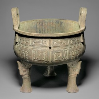 Cauldron, Western Zhou dynasty (1046–771 BC ), early 9th century BC, China, Bronze, 49 × 43 cm (19