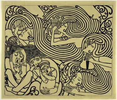 Image Design for a Poster, Wagenaar’s Cantata ‘The Shipwreck’, 1899, Jan Toorop, Dutch, 1858-1928,