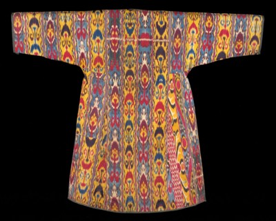 Woman’s Robe, 1840s/60s, Uzbekistan, Bukhara, Uzbekistan, Silk and cotton, plain weave,
