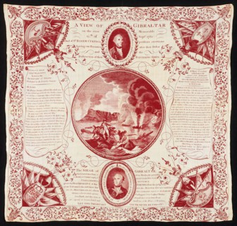 Handkerchief, 1782, England, Linen, plain weave, copperplate printed, 69.2 × 73.7 cm (27 1/4 × 29
