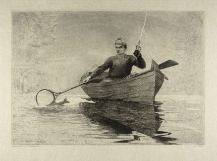 Fly Fishing, Saranac Lake, 1889, Winslow Homer, American, 1835-1910, United States, Etching and