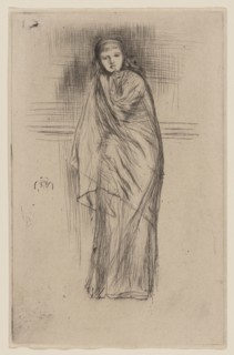 Draped Model, 1873/74, James McNeill Whistler, American, 1834-1903, United States, Drypoint in
