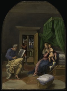 Saint Luke Drawing the Virgin and Christ Child, c. 1535, Girolamo da Carpi (Girolamo Sellari),