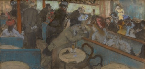 Café-Concert (The Spectators), 1876/77, Edgar Degas, French, 1834-1917, France, Pastel over