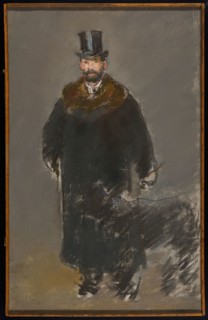 The Man with the Dog, c. 1882, Édouard Manet, French, 1832-1883, France, Pastel on canvas, prepared