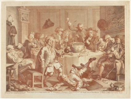 A Midnight Modern Conversation, March 1732/33, William Hogarth, English, 1697-1764, United Kingdom,