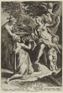 Venus Receiving Gifts, c. 1588, Aegidius Sadeler (Flemish, 1570-1629), after Bartholomaeus Spranger