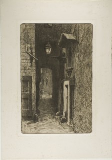 Via dei Cavalieri, 1886, Telemaco Signorini, Italian, 1835-1901, Italy, Etching on cream wove