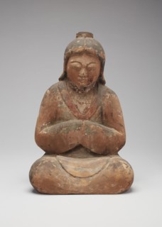 Female Shinto Deity, 12th century, Japan, Wood with traces of polychromy, 25 × 17 × 10.8 cm (9 7/8