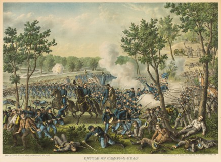 The Battle of Champion Hills, 1887, Unknown Artist, published by Kurz and Allison (American,