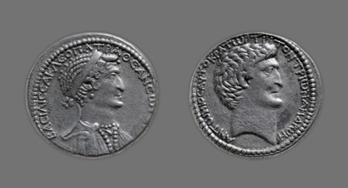 Tetradrachm (Coin) Portraying Queen Cleopatra VII, 37/33 BC, issued by Mark Antony, Greco-Roman,
