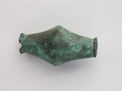 Biconical Bead, Geometric Period (800–600 BC), Greek, Thessaly, Greece, Bronze, 3.6 × 5.1 × 3.6 cm