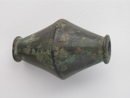 Biconical Bead, Geometric Period (800–600 BC), Greek, Thessaly, Greece, Bronze, 3.7 × 5.9 × 3.7 cm