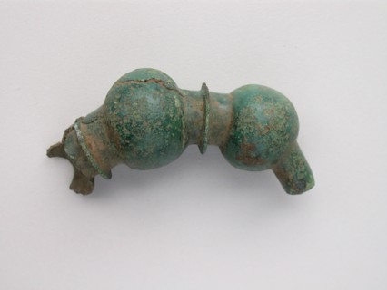 Bow Fibula, Geometric Period (800–700 BC), Greek, Thessaly, Greece, Bronze, 3.7 × 7.9 × 2.8 cm (1