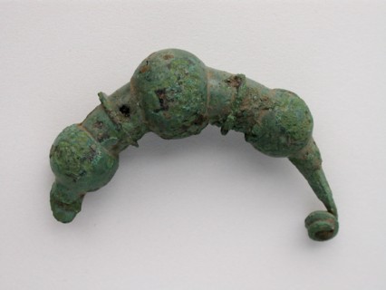 Bow Fibula, Geometric Period (800–700 BC), Greek, Thessaly, Greece, Bronze, 5.1 × 7.7 × 2.2 cm (2 ×