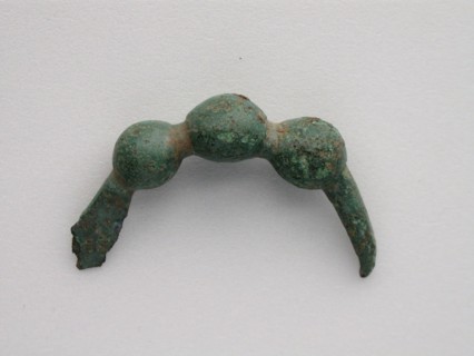 Bow Fibula, Geometric Period (800–700 BC), Greek, Thessaly, Greece, Bronze, 3.1 × 5.0 × 1.2 cm (1