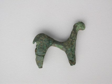 Quadruped, Geometric Period (800–600 BC), Greek, Thessaly, Thessaly, Bronze, 3.1 × 3.6 × 0.9 cm (1