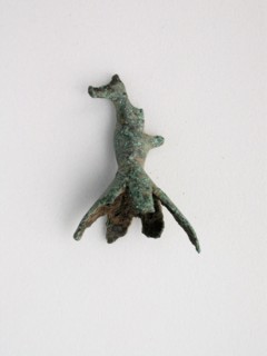 Bird on Bell, Geometric Period (800–600 BC), Greek, Thessaly, Greece, Bronze, 4.2 × 2.8 × 1.9 cm (1