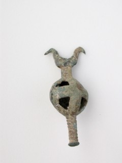 Double Birds on Openwork Sphere with Post, Geometric Period (800–600 BC), Greek, Thessaly,