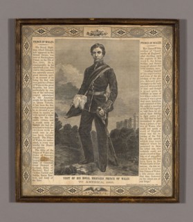 Souvenir Handkerchief Commemorating Visit of His Royal Highness Prince of Wales to America, 1860,