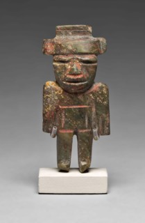 Figurine, c. A.D. 400, Teotihuacan, Teotihuacan, Mexico, Teotihuacán, Greenstone, 5.4 × 2.5 × 1.3