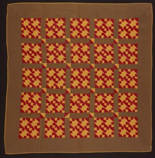 Bedcover (Jacobs Ladder quilt), 19th century, United States, Cotton, plain weaves, pieced, quilted,