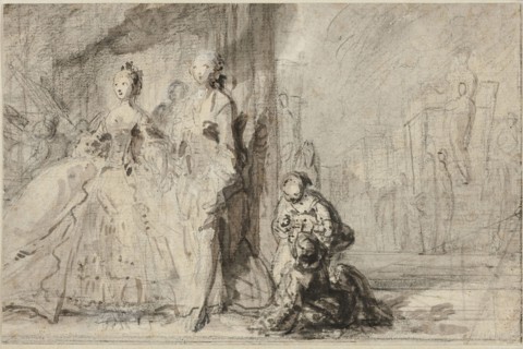 The Promenade on the Boulevard, c. 1760, Gabriel Jacques de Saint-Aubin, French, 1724-1780, France,