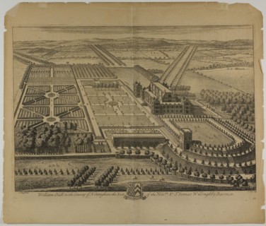 Wollaton Hall in the County of Nottingham, plate 68 from Britannia Illustrata, published 1707, Jan