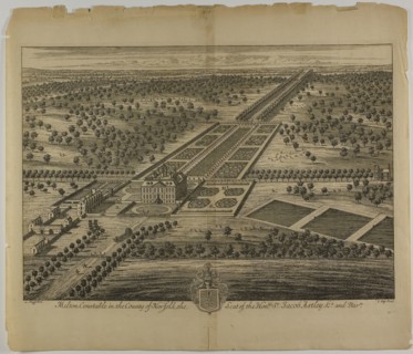 Melton Constable in the County of Norfolk, plate 51 from Britannia Illustrata, published 1707, Jan