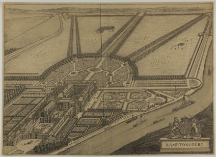 Hampton Court, plate six from Britannia Illustrata, published 1707, Jan Kip (Dutch, c. 1653-1722),