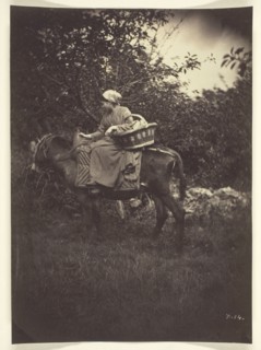 Female Peasant Riding Donkey, 1870, Giraudon’s Artist, French, active c. 1875–1880, France, Albumen
