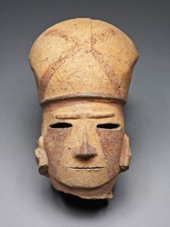Head of a Warrior, 6th century, Kofun period (mid 3rd–6th century A.D.), Japan, Japan, Earthenware,