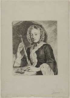 Woman with a Parasol (Mrs. Friedrich Christian Glume, Sister-in-Law of the Artist), 1749, Johann
